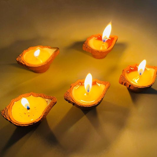 Organic Candle Diya Set - Shankh Shaped Diya - Cutesy Poo
